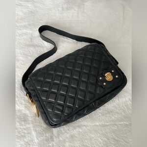 Vintage Marc Jacobs Elegant Black Leather Quilted Shoulder Bag